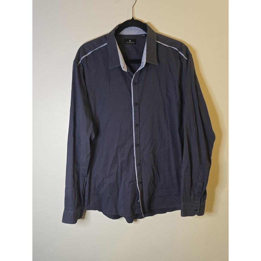 7 Diamonds Dark Grey Button Down Mens Xxl